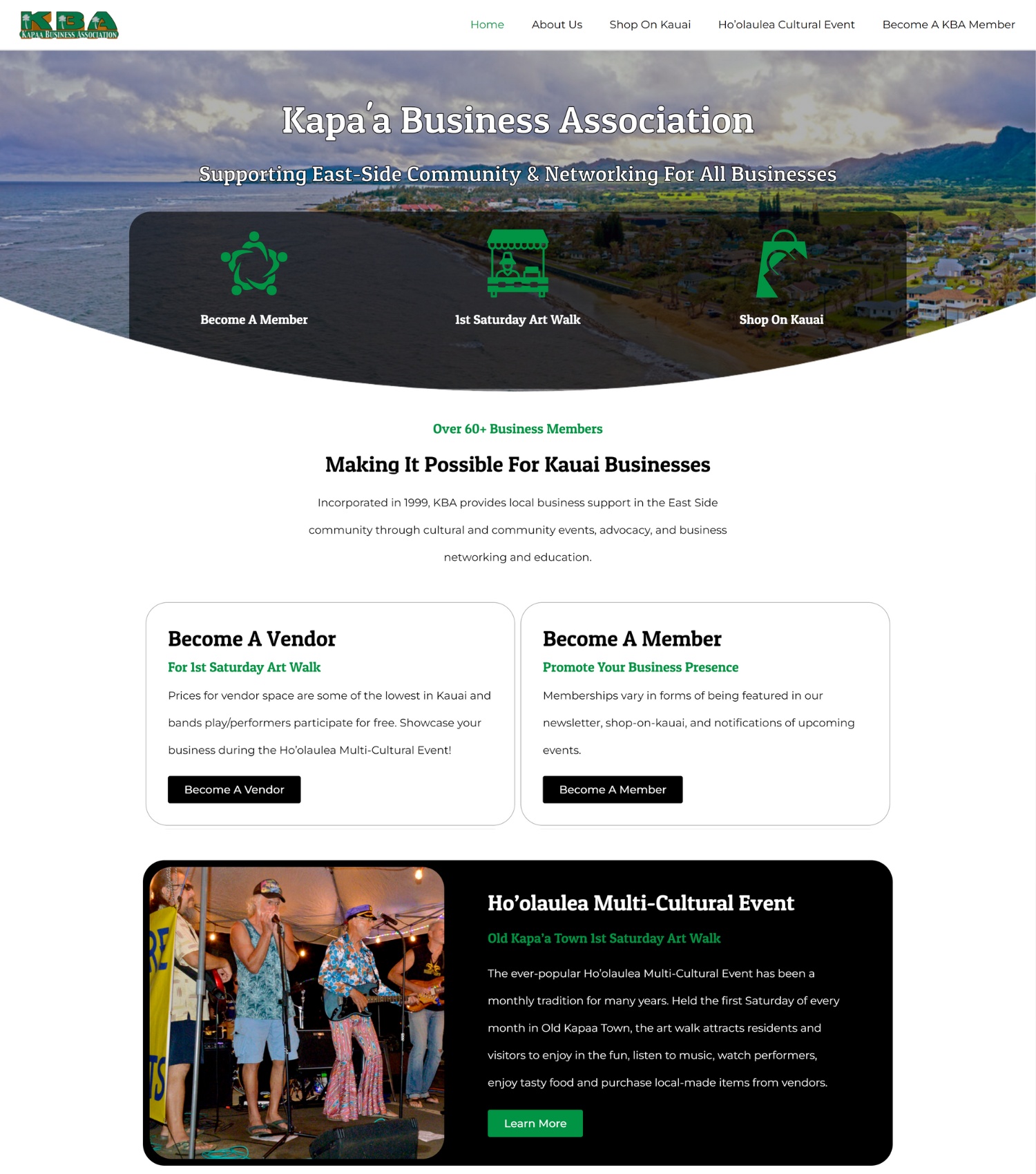 Kapaa Business Association Website Project Results