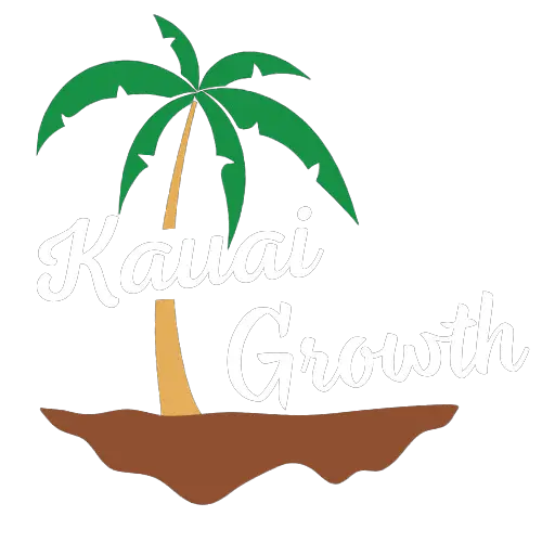 Kauai Growth Logo With White Lettering
