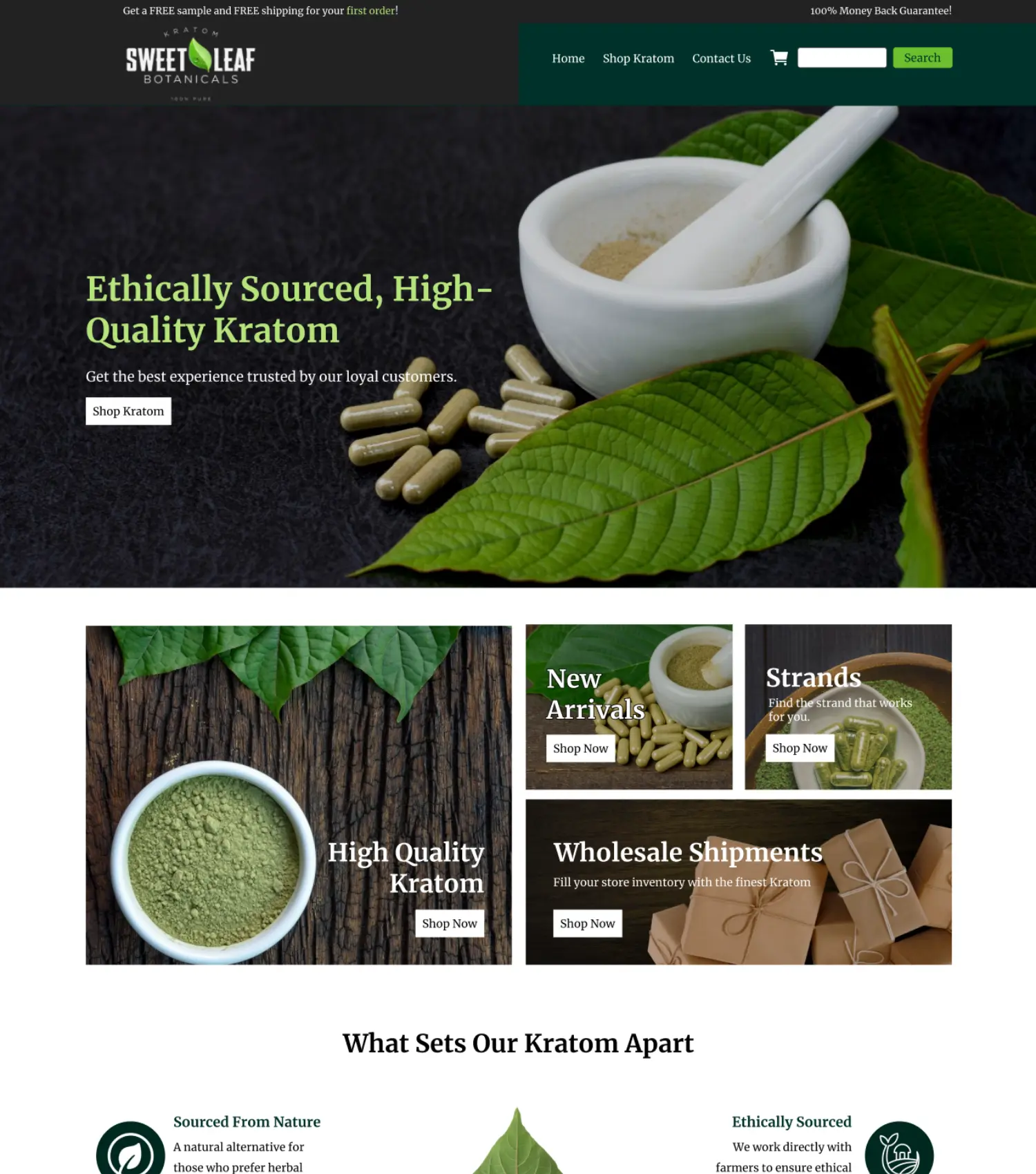 sweet leaf landing page